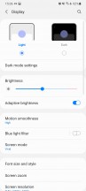 Display settings - Samsung Galaxy S20+ long-term review