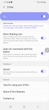 S Pen settings - Samsung Galaxy S21 Ultra review