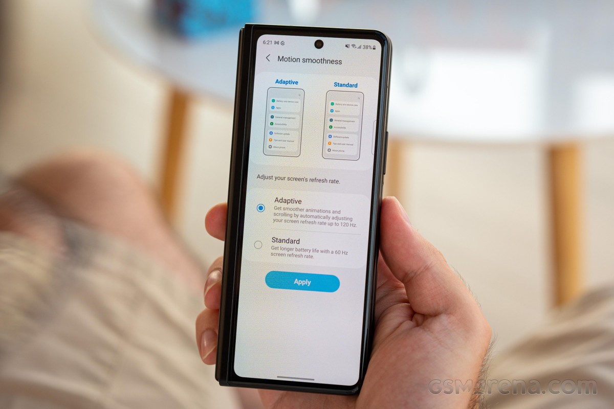 galaxy fold 3 refresh rate