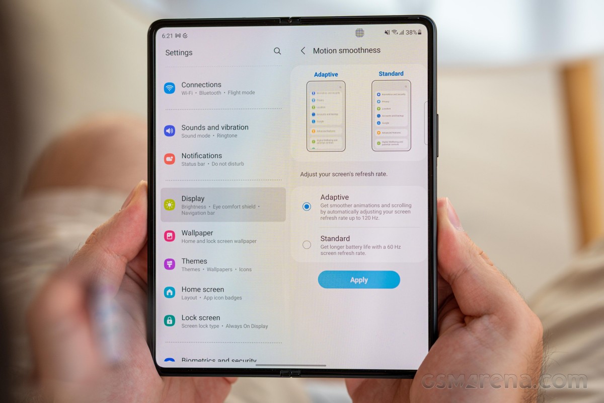 Samsung Galaxy Z Fold3 5G review: Lab tests: display, battery life,  charging speed, speakers