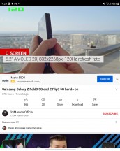 Adaptive refresh rate YouTube - Samsung Galaxy Z Fold3 5G review