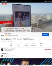 Adaptive refresh rate YouTube - Samsung Galaxy Z Fold3 5G review