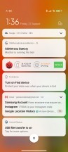 Home screen, notification shade, quick toggles, recent apps menu - Xiaomi Redmi 10 review