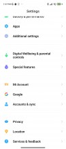 General settings menu - Xiaomi Redmi 10 review