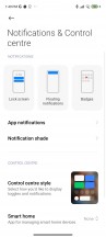 Home screen, notification shade, quick toggles, recent apps menu - Xiaomi Redmi 10 review