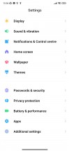 General settings menu - Xiaomi Redmi Note 8 2021 review