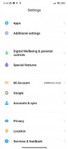 General settings menu - Xiaomi Redmi Note 8 2021 review