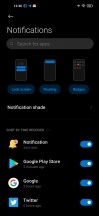 Notification shade in two styles and settings - Xiaomi Redmi Note 9T review
