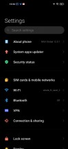Home screen, recent apps and main settings menu - Xiaomi Redmi Note 9T review