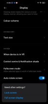 Display settings - Xiaomi Redmi Note 9T review