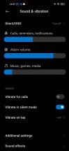 Sound and vibration settings - Xiaomi Redmi Note 9T review