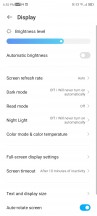 Display settings - ZTE Axon 30 Ultra 5G review