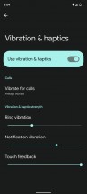 Haptic settings - Google Pixel 6a review