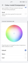 تنظیمات رنگ - بررسی Huawei nova 10 Pro