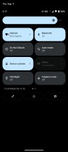 Home screen, recent apps, notification shade, settings menu - Motorola Moto G62 review