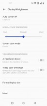 Display settings - OnePlus 9RT hands-on review