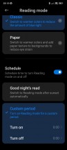 Color scheme and Reading mode settings - Poco F4 GT long-term review