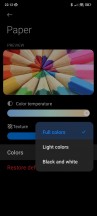 Color scheme and Reading mode settings - Poco F4 GT long-term review