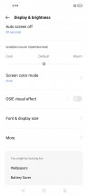 Display settings - Realme 9 5G Speed edition hands-on review