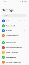 Home screen, recent apps, notification shade, Settings menu - Realme GT2 review