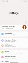 Home screen, recent apps, notification shade, settings menu - Samsung Galaxy A04s review