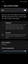 Eye comfort shield settings - Samsung Galaxy A52s long-term review