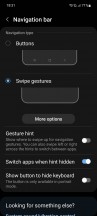 Dark mode and gesture navigation settings - Samsung Galaxy A52s long-term review