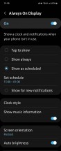 Always On Display settings - Samsung Galaxy Flip3 long-term review