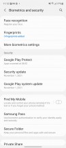 Biometrics and security - Samsung Galaxy M52 5G review