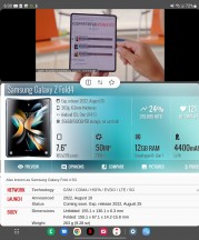 Manipulating individual apps in a multi-window configuration - Samsung Galaxy Z Fold4 review