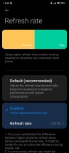 Refresh rate settings - Xiaomi 12 Pro long-term review