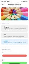 Display settings - Xiaomi 12 Pro review