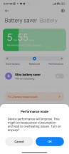 Battery page and options - Xiaomi 12X review