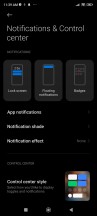 Notification and control center settings - Xiaomi Black Shark 5 Pro review