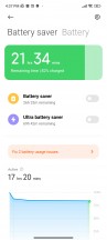 Battery page and options - Xiaomi Redmi Note 11S review