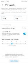 RAM expansion - ZTE Axon 40 Ultra review