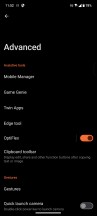Advanced settings menu - Asus ROG Phone 8 Pro review