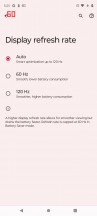 Refresh rate settings - Moto G84 review