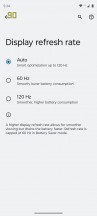 Display refresh rate options - Motorola Moto G53 review