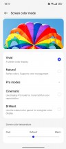 Color modes - Oppo Reno10 Pro review