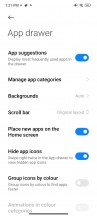 Home screen, recent apps, settings menu, app drawer - Xiaomi Poco C65 review