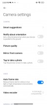 Camera app settings - Xiaomi Poco C65 review