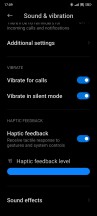 Haptic feedback settings - Poco F5/Redmi Note 12 Turbo long-term review
