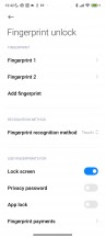 Fingerprint settings - Poco X5 review