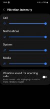 Vibration intensity settings - Samsung Galaxy A54 long-term review