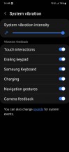 Vibration intensity settings - Samsung Galaxy A54 long-term review