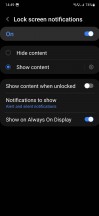 Lock screen notifications settings - Samsung Galaxy A54 long-term review