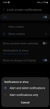 Lock screen notifications settings - Samsung Galaxy A54 long-term review