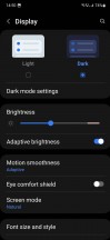 Dark mode settings - Samsung Galaxy A54 long-term review