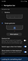 Swipe gestures settings - Samsung Galaxy A54 long-term review